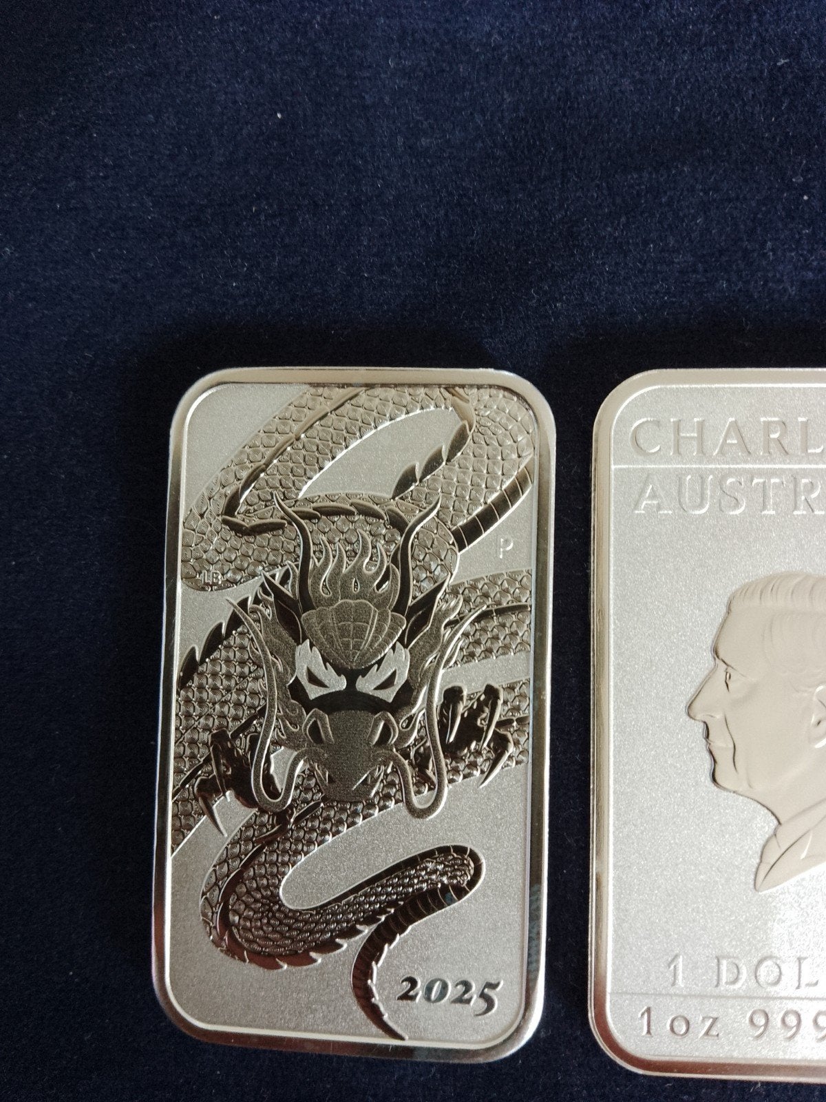 rectangle dragon 2025 1 oz zilver baar, Ophalen of Verzenden, Zilver