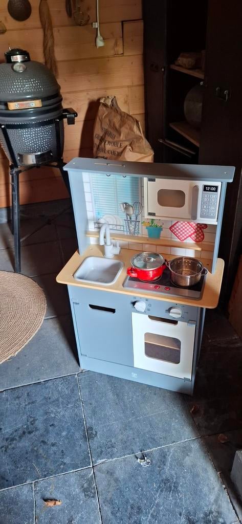 Houten Speelkeuken met Accessoires - Zo goed als nieuw, Ophalen of Verzenden, Zo goed als nieuw, Hout, Speelkeuken