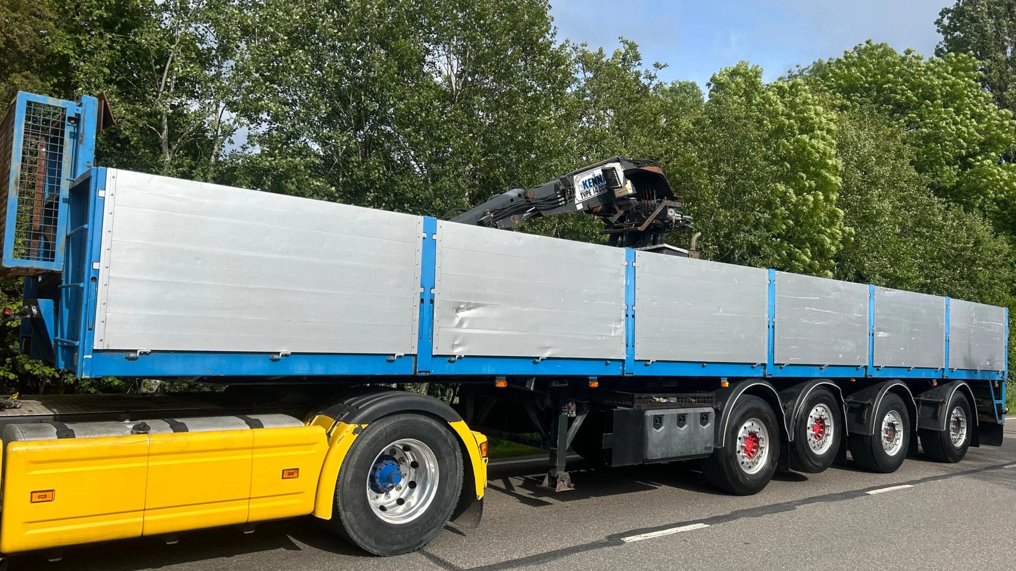 Kwb Stenentrailer | 4 asser | APK | liftas | kennis 14 ton, Overige brandstoffen, Origineel Nederlands, Aanhangers en Opleggers
