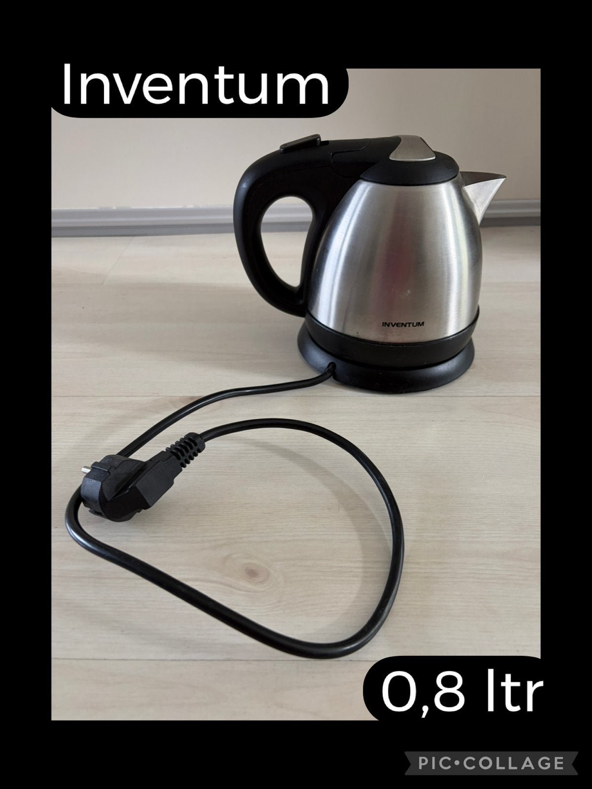 Inventum waterkoker 0,8 liter - Compact en RVS, Minder dan 1 liter, Ophalen of Verzenden, Gebruikt, Draadloos