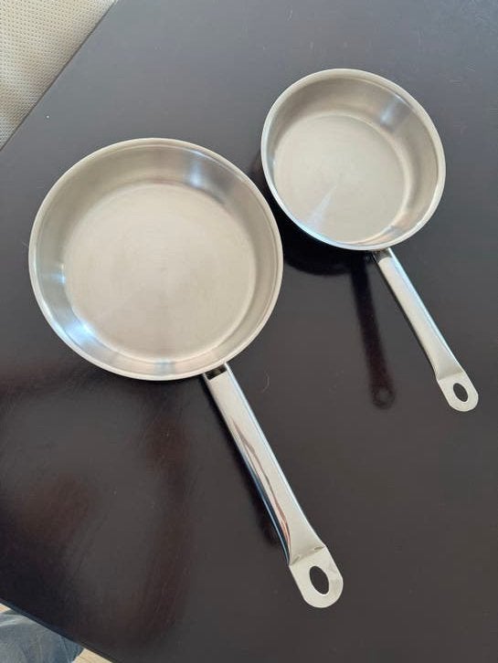 Demeyere Resto RVS Koekenpannen - 22cm & 26cm, Koekenpan, Demeyere, Gebruikt, Ophalen of Verzenden