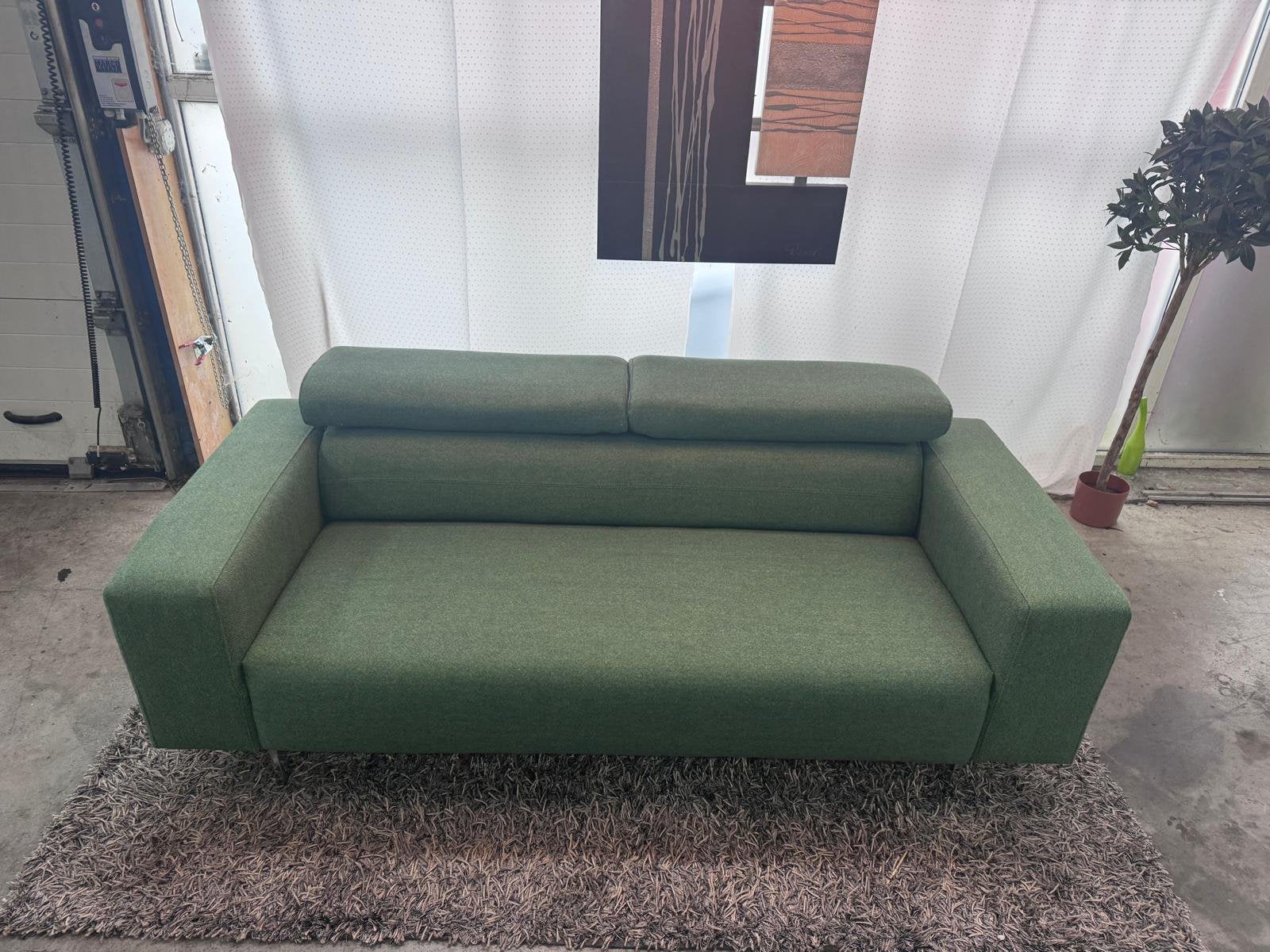 Leolux 3-zitsbank groen stof: wol, 150 tot 200 cm, Tweepersoons, 75 tot 100 cm, Ophalen of Verzenden