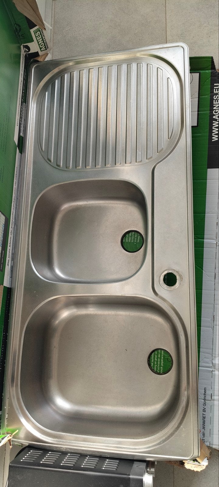 Nieuwe RVS spoelbak met kraan - Dubbele bak en afdruiprek, Huis en Inrichting, Keuken | Keukenbenodigdheden, Overige typen, Ophalen of Verzenden