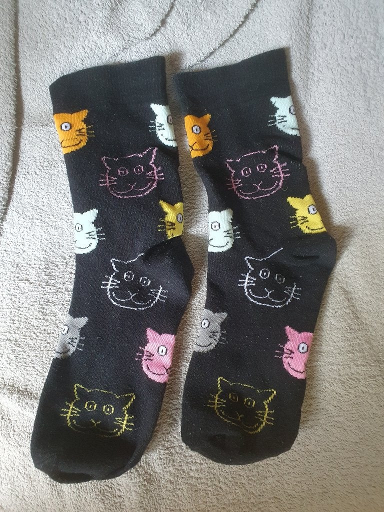 Happy Socks met katten maat 39-42, Sokken en Kniesokken, Zwart, Ophalen of Verzenden, Happy Socks