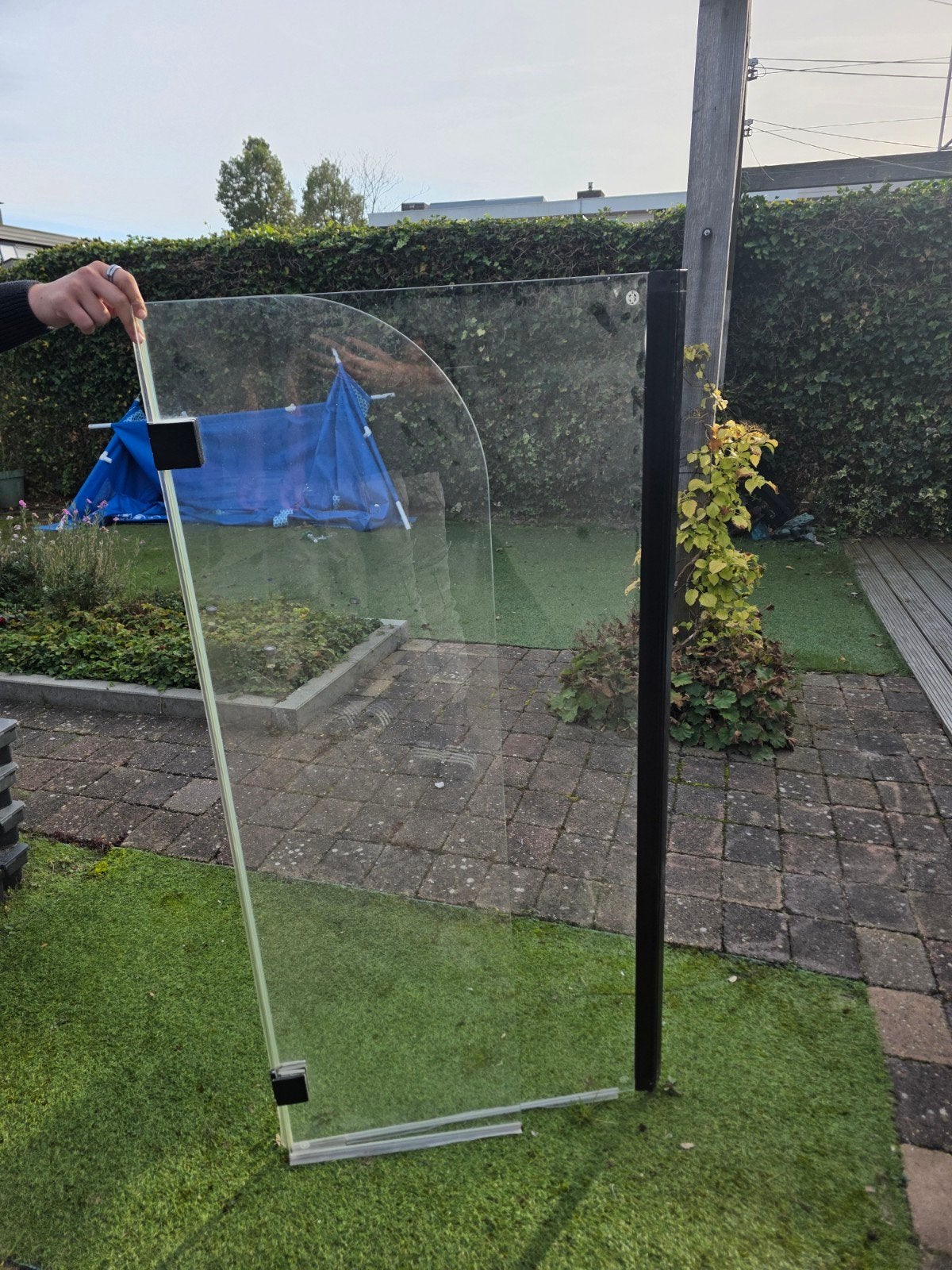 Douchedeur/Spatscherm Glas, Doe-het-zelf en Verbouw, Ophalen, Zo goed als nieuw, Glas, Douche