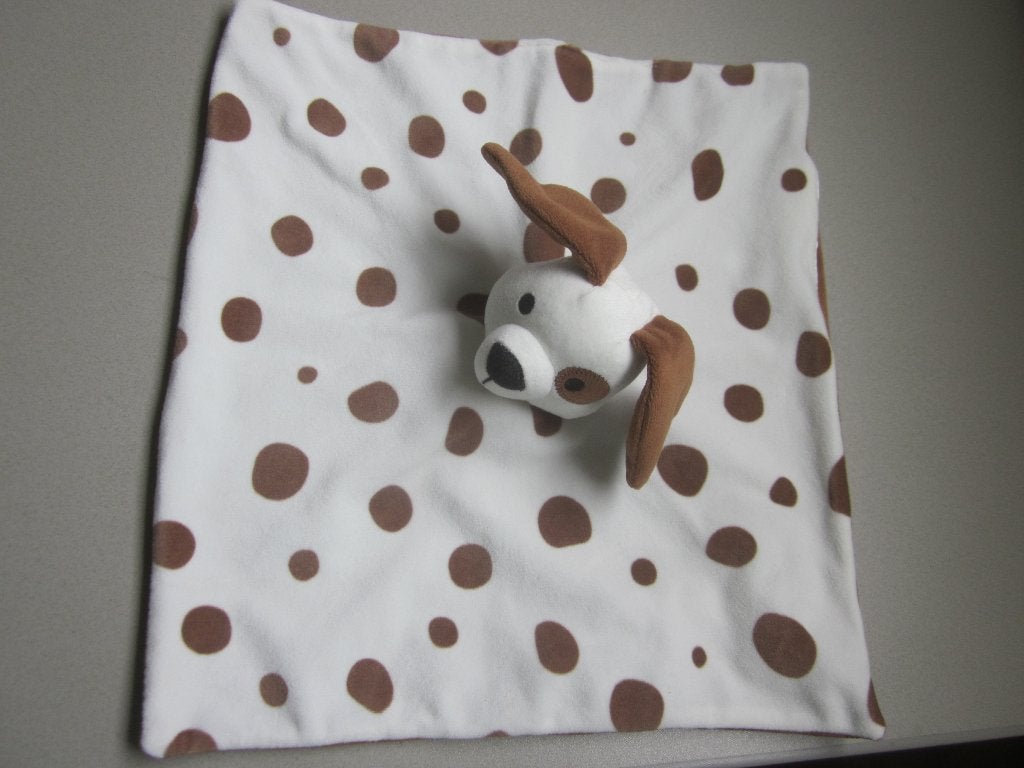 Ikea Drömslott pluche knuffeldoek hond wit bruine stippen, Nieuw, Middelgroot (20 tot 80 cm), Meerkleurig, Wasbaar