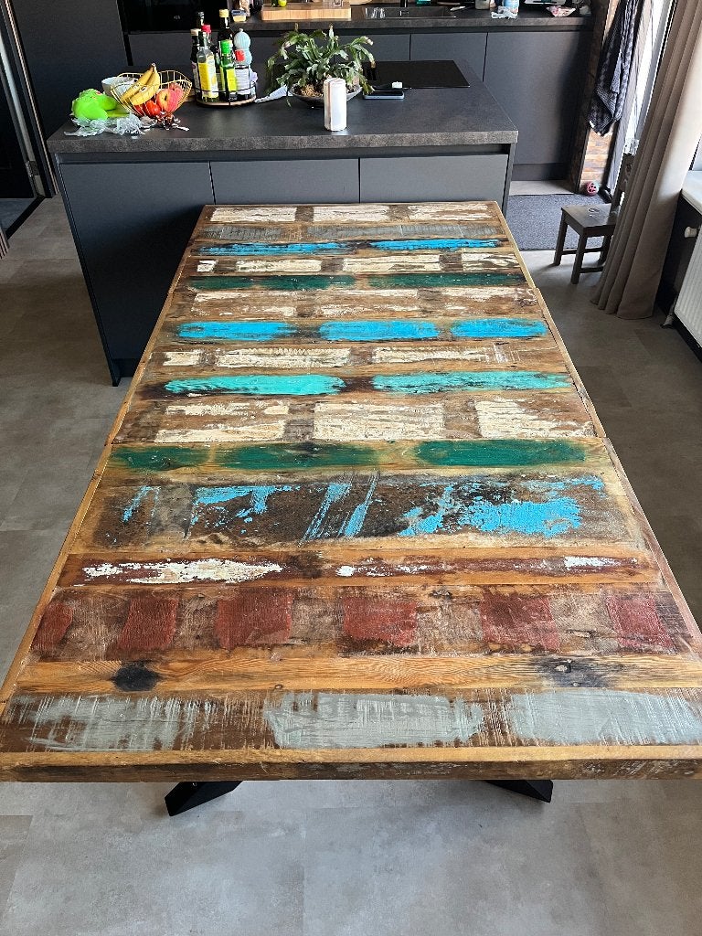 Eetkamer tafel gebruikt maar nog goed!, Ophalen, Gebruikt, 200 cm of meer, 50 tot 100 cm