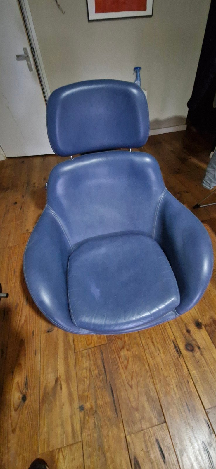 Skalma fauteuil blauw, Ophalen of Verzenden, Gebruikt, Leer, Modern, Comfort