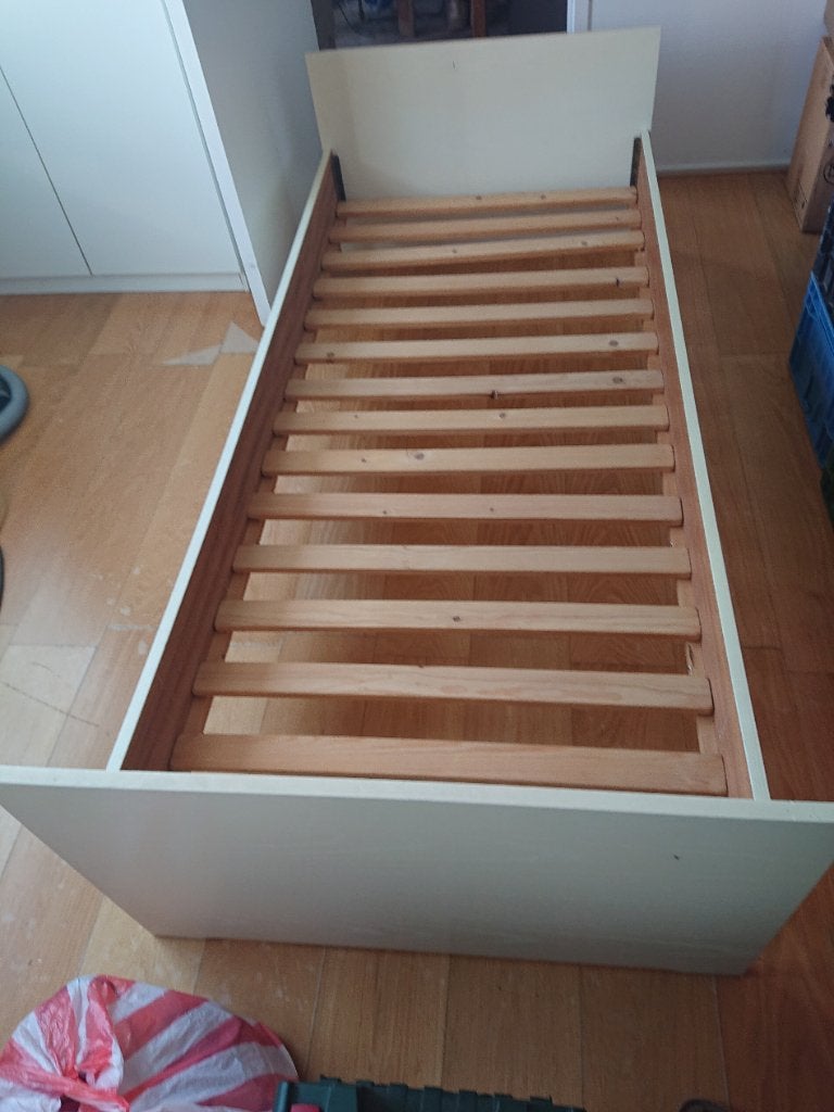 Gratis eenpersoonsbed, Ophalen, Gebruikt, Eenpersoons, Wit