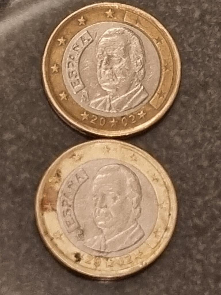 Juan Carlos Spanje 2x •1,- euromunt jaar 2002, Ophalen of Verzenden, Spanje, 2 euro, Setje