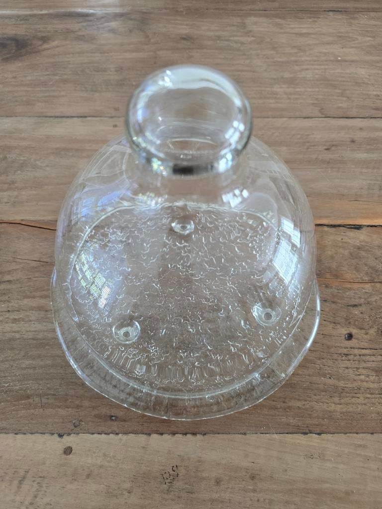 Glazen stolp met bubbelstructuur, 15 cm hoog, Ophalen of Verzenden, Gebruikt