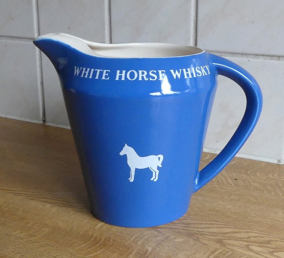 White Horse Scotch whisky waterkan blauw whiskykan whiskey, Verzamelen, Ophalen of Verzenden, Gebruikt, Gebruiksvoorwerp