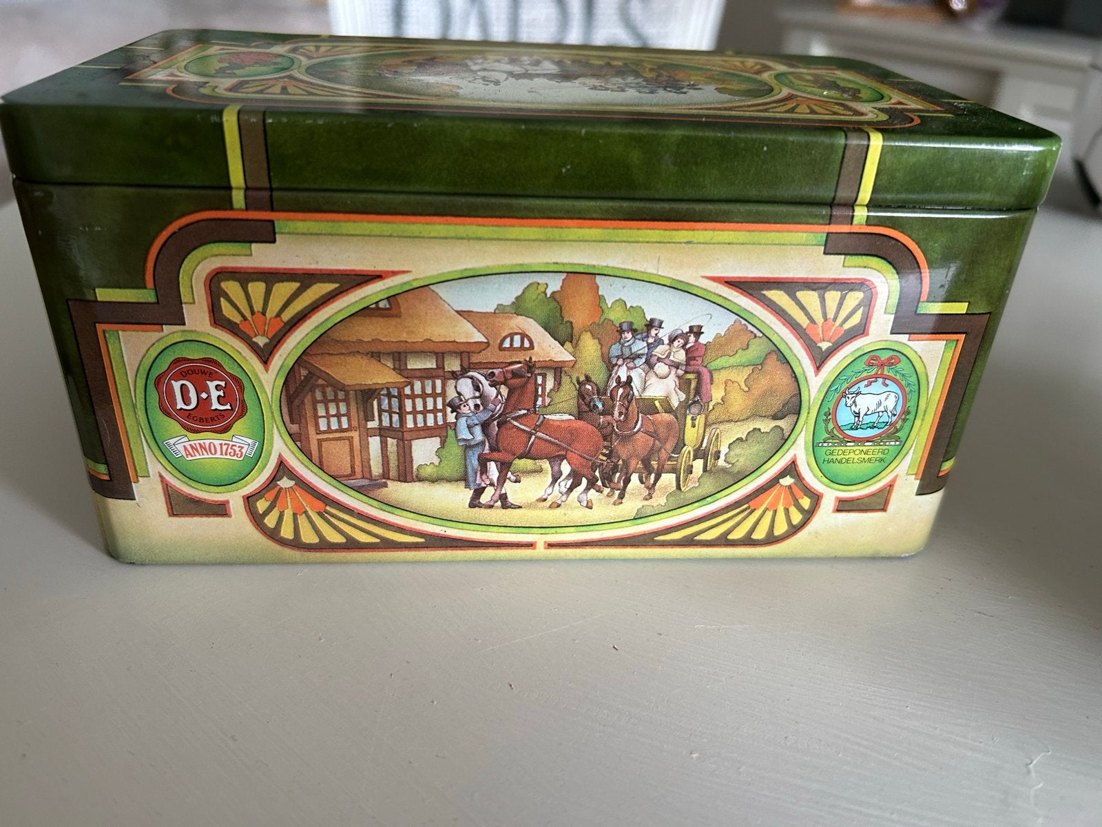 Douwe Egberts Pickwick thee blik, Verzamelen, Ophalen of Verzenden, Gebruikt, Koffie, Douwe Egberts