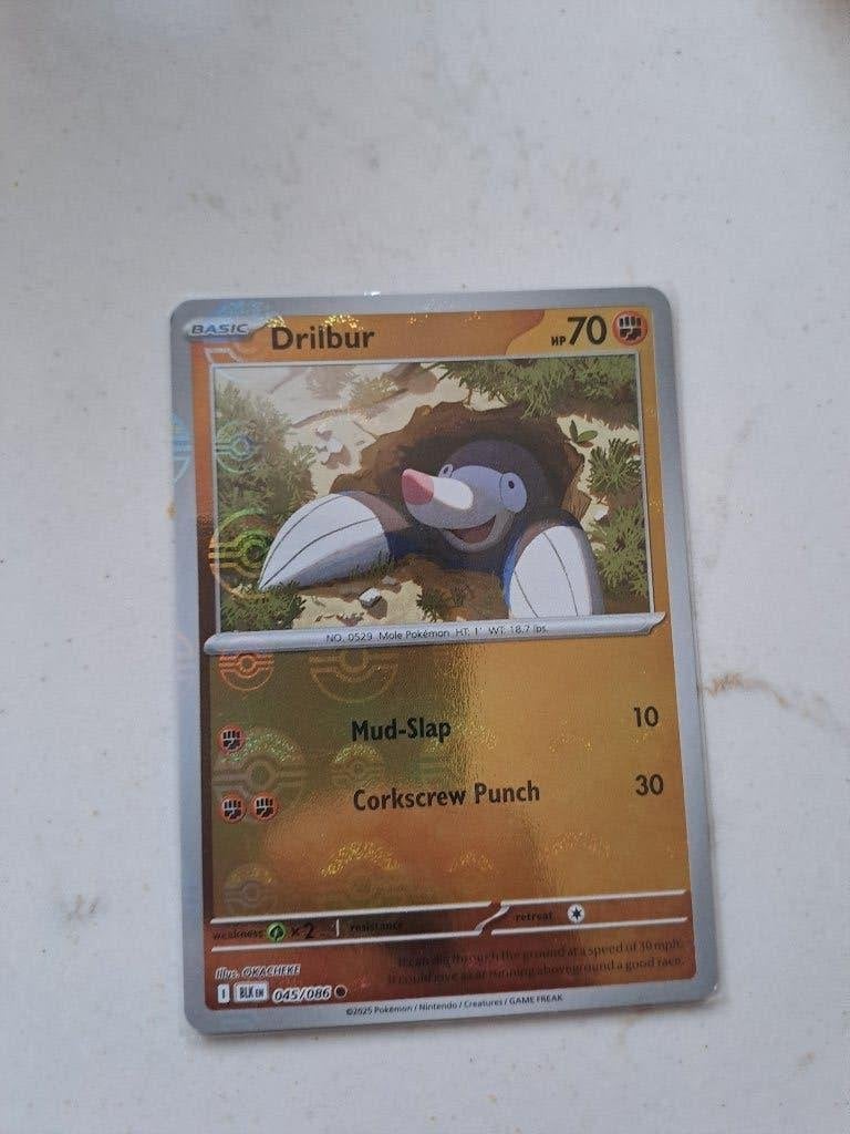 Pokemon Black Bolt Drilbur BLK 045 Pokeball, Ophalen, Nieuw, Losse kaart