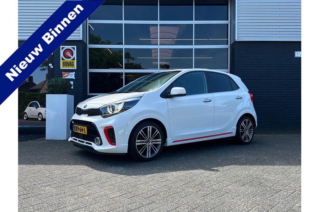 Kia Picanto 1.2 DynamicPlusLine, GT-Line Automaat, CarPlay,, Auto's, Kia, 83 pk, Gebruikt, 4 cilinders, Wit