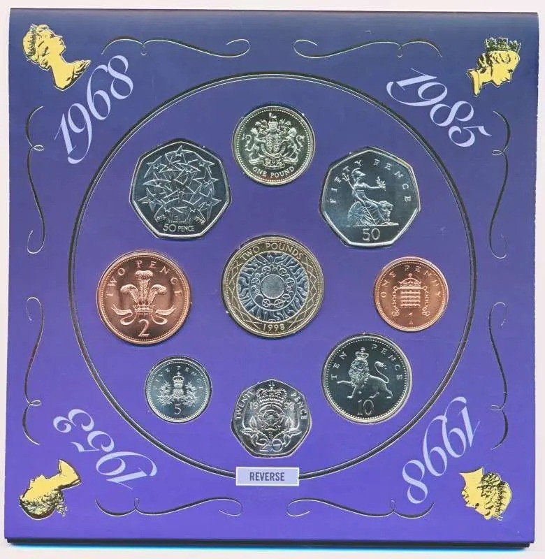 Verenigd Koninkrijk BU set 1998, Postzegels en Munten, Ophalen of Verzenden, Overige landen, Losse munt