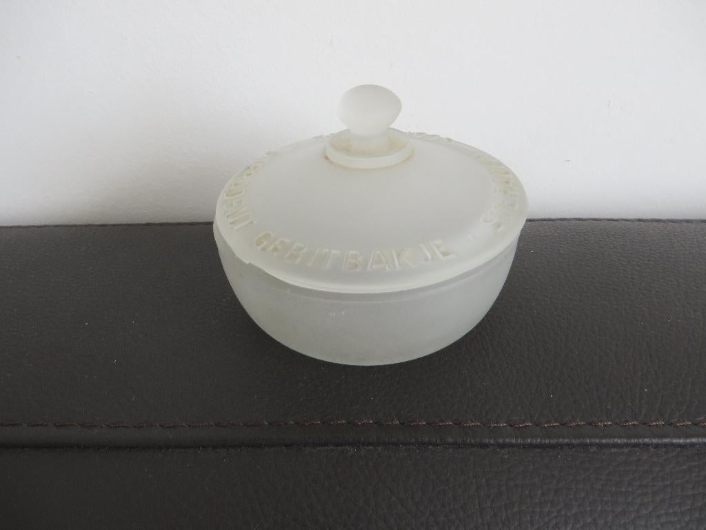 Mat glazen gebitten bakje, Steradent, Leerdam design glas, Ophalen of Verzenden