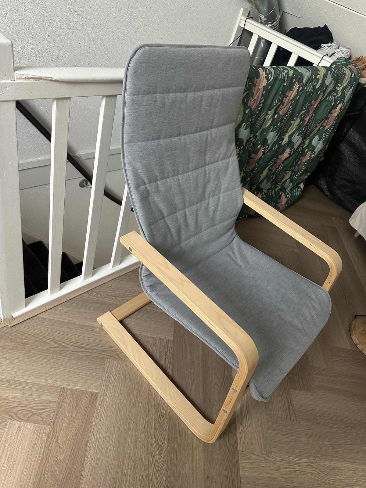Ikea Arsunda fauteuil Knisa lichtgrijs - met klein defect, Ophalen, Gebruikt, 75 tot 100 cm, 50 tot 75 cm