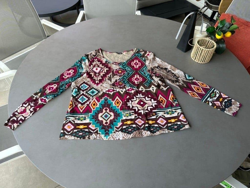 Kleurrijke stretch Gerry Weber top, maat 46, Overige kleuren, Verzenden, Maat 46/48 (XL) of groter, Zo goed als nieuw