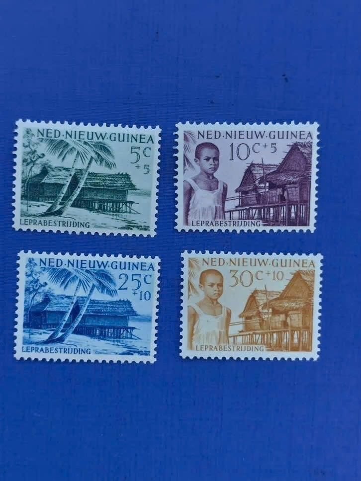 Postzegel Nieuw Guinea 1956 Serie Leprabestrijding 23-07, Ophalen of Verzenden, Postfris, Nieuw-Guinea