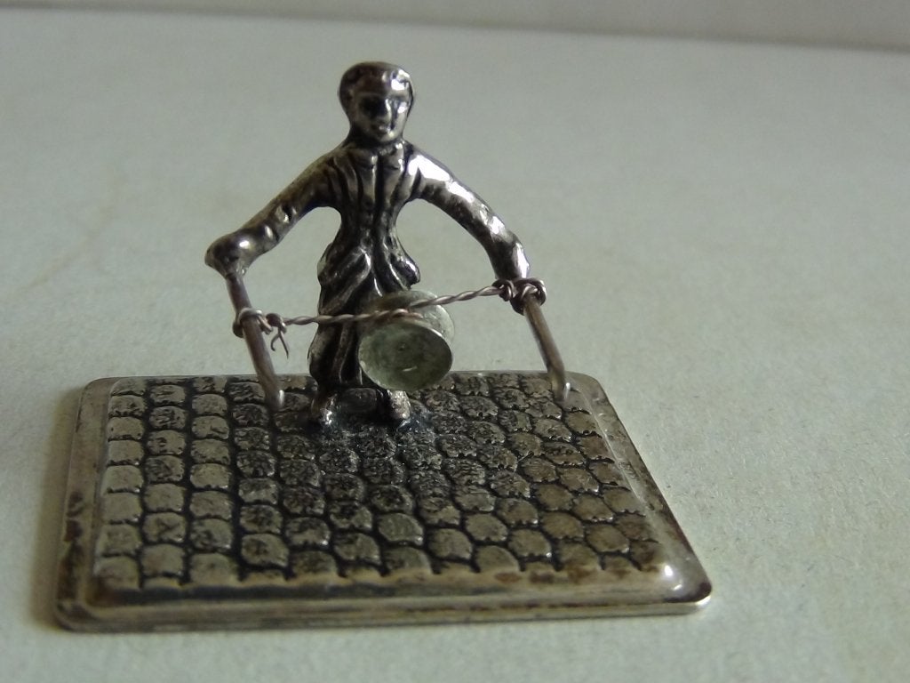 Miniatuur zilver Fi12 diabolo spel zilveren miniaturen, Antiek en Kunst, Verzenden, Zilver