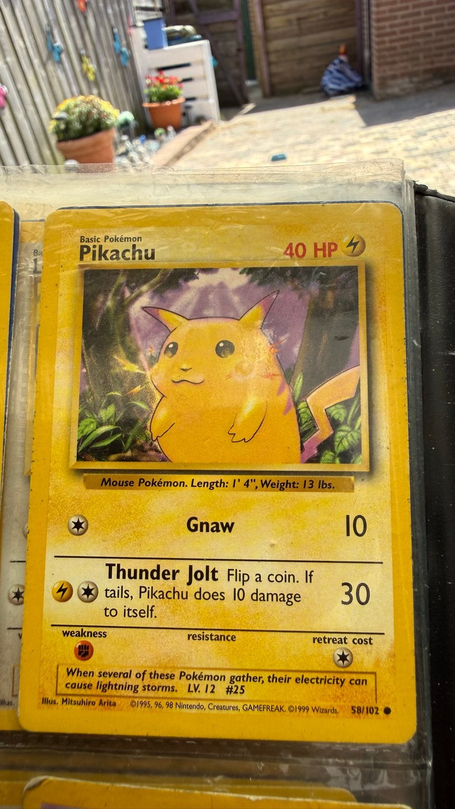 Pokémon Kaart: Pikachu (Base Set 58/102, 1999 Wizards), Verzenden, Gebruikt, Losse kaart