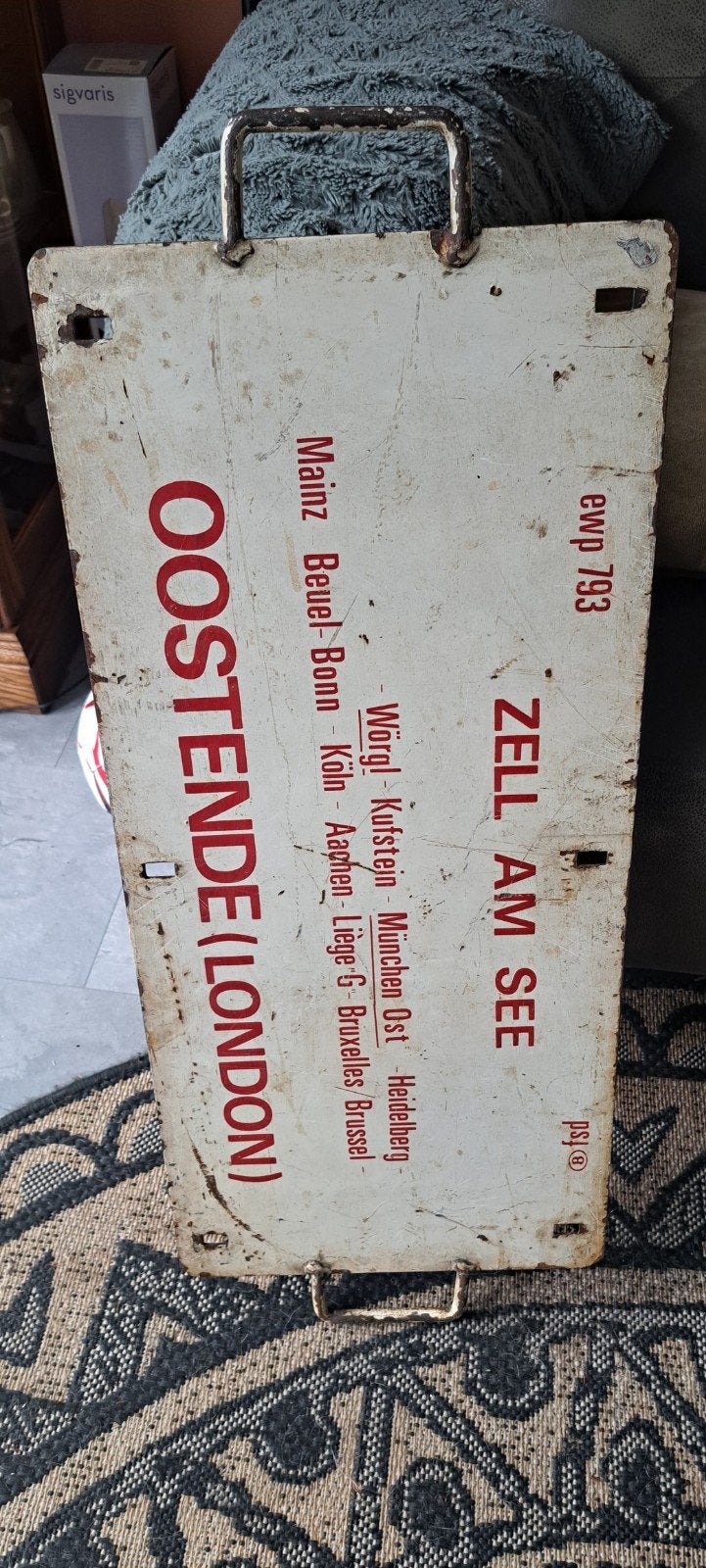 Oude ijzere bord, Verzamelen, Ophalen, Gebruikt, Reclamebord