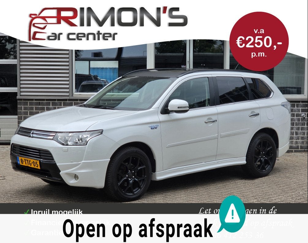 Mitsubishi Outlander 2.0 PHEV Instyle+ Leder Dakraam Navi Ca, 4 cilinders, Wit, Vierwielaandrijving, Hybride Elektrisch/Benzine