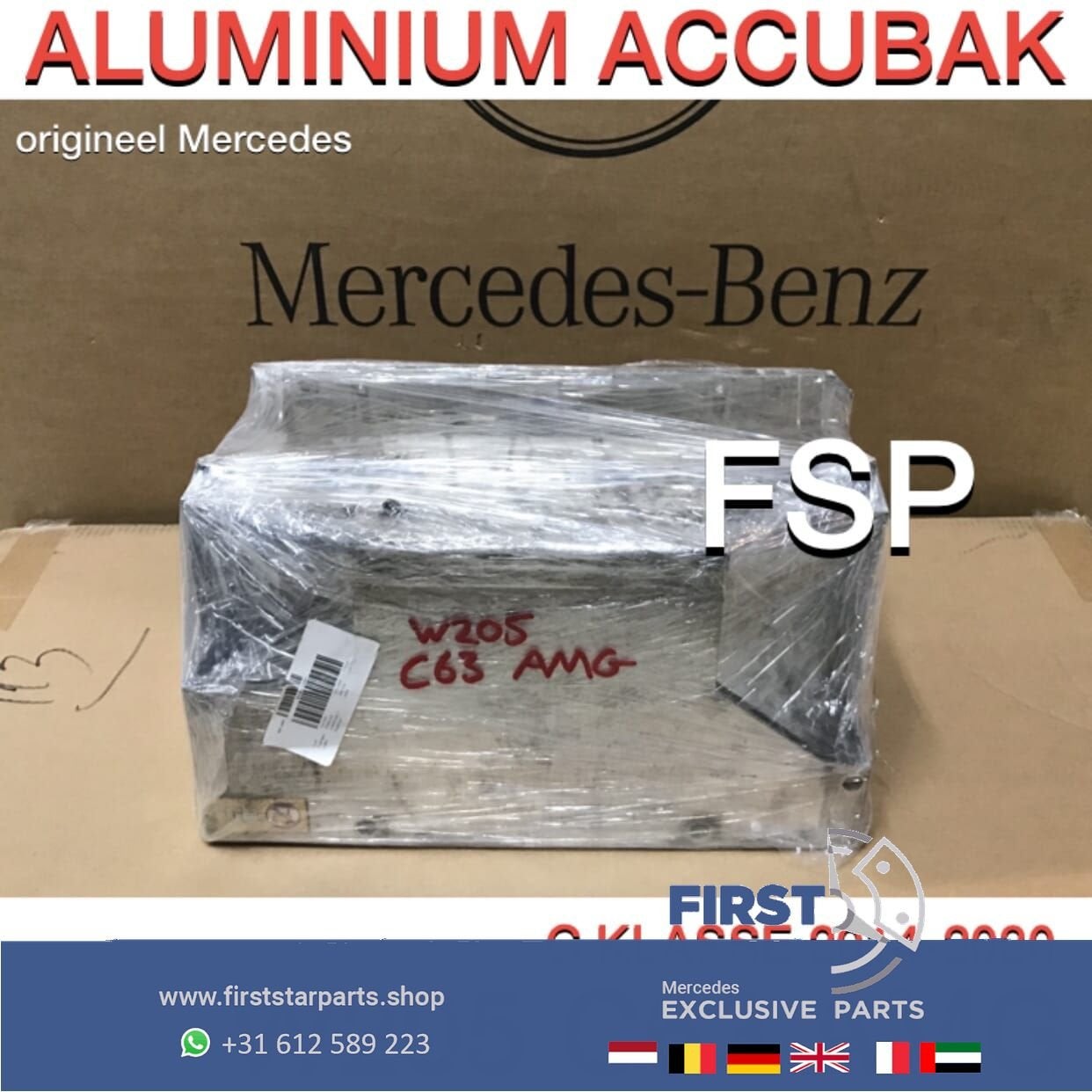 W205 C63 AMG ACCUBAK aluminium ACCU HOUDER BAK Mercedes C 63, Auto-onderdelen, Gebruikt, -, Ophalen of Verzenden, -