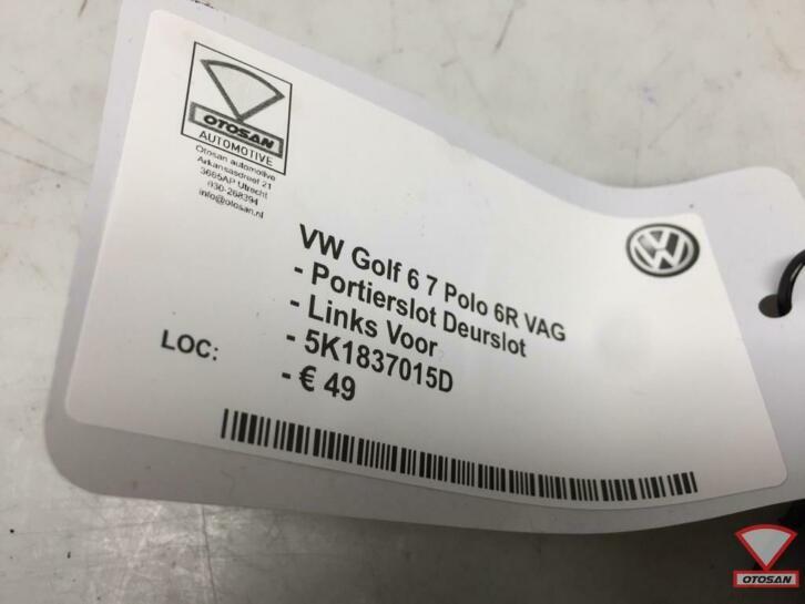vw golf 6 7 polo portierslot deurslot links voor 5k1837015d, Gebruikt, Volkswagen, Volkswagen AG, Voor