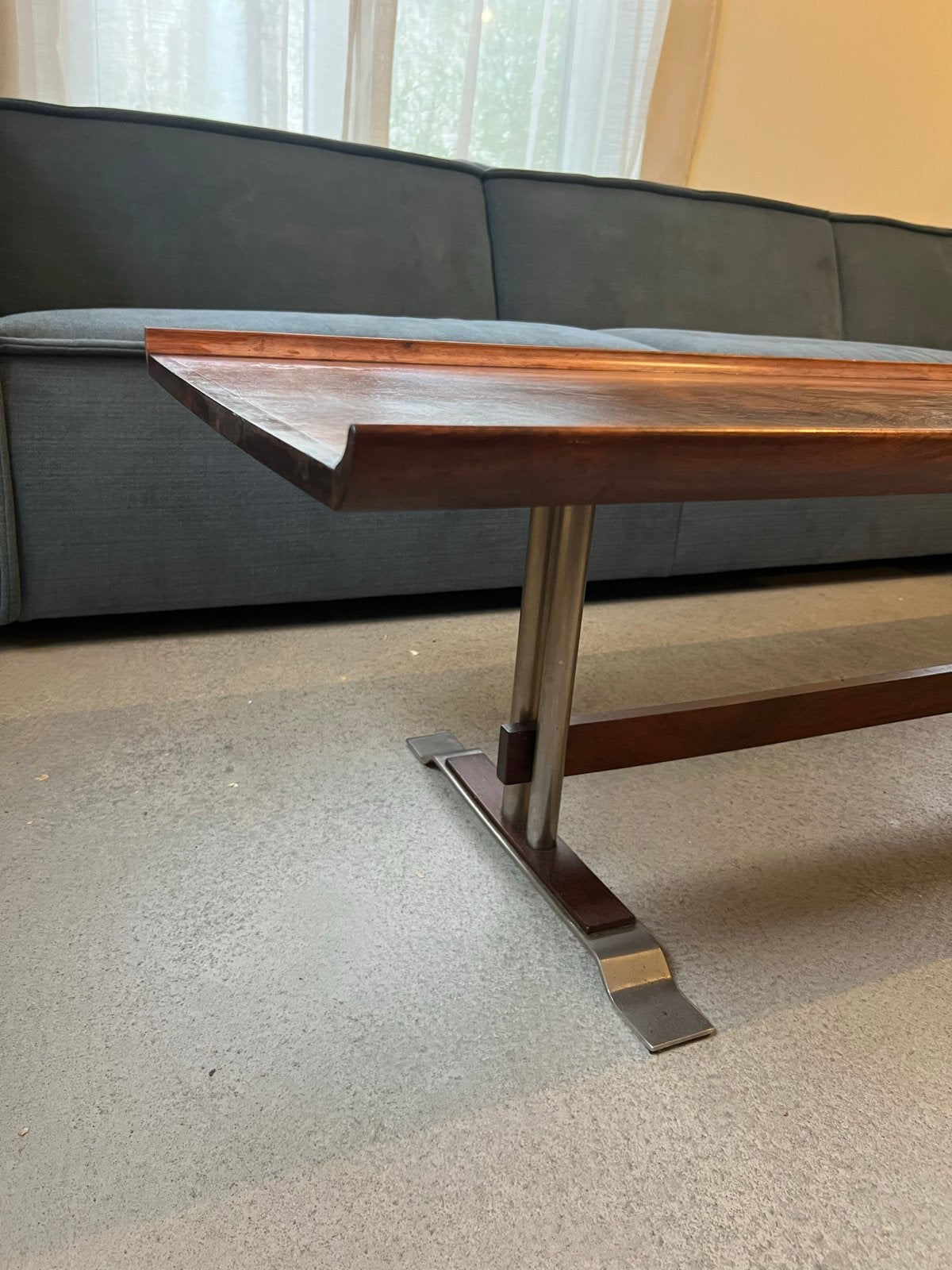 Unieke vintage jaren 60 design salontafel, Ophalen, Gebruikt, 100 tot 150 cm, 50 tot 100 cm