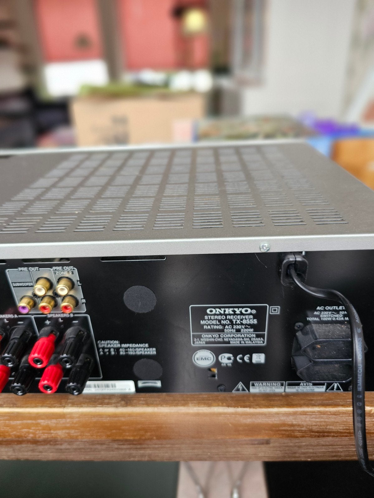 Onkyo TX-8555 Stereo Receiver - Zilver, Ophalen, Gebruikt, 60 tot 120 watt, Stereo