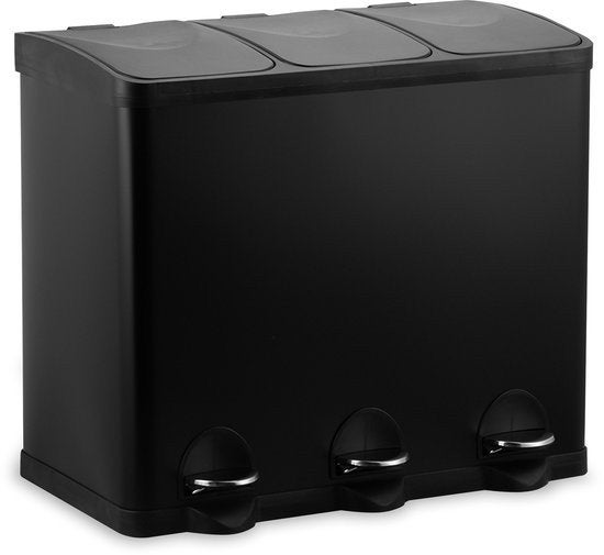 Bayt Prullenbak - Pedaalemmer 45 L(3x15), Nieuw, 40 liter of meer, Ophalen of Verzenden, Rvs
