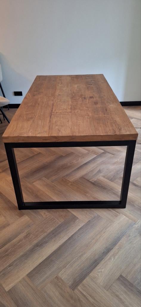 Houte eet tafel, Ophalen, 100 tot 150 cm, 200 cm of meer, 75 cm of meer