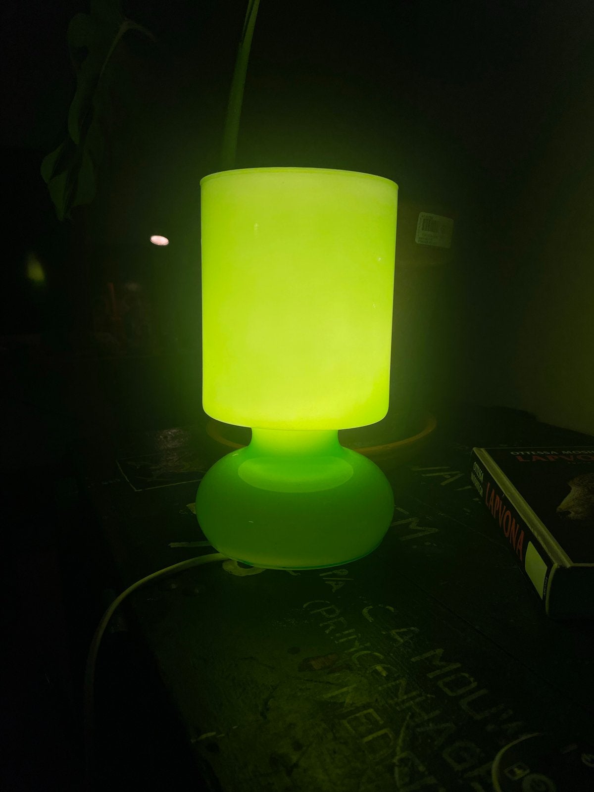 Groene glazen ikea lykta lamp, Ophalen, Gebruikt, Groen, IKEA