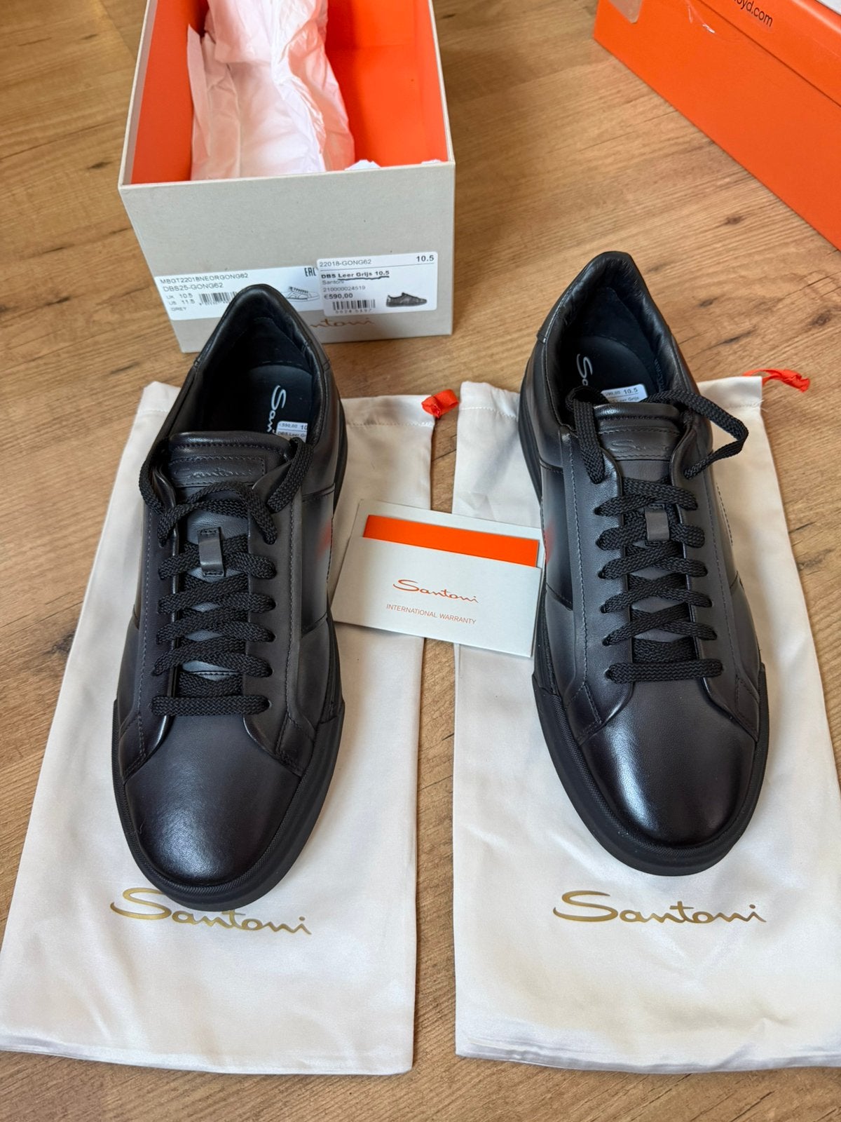 Santoni DBS sneakers NIEUW maat 10.5/45.5 zwart/grijs, Kleding | Heren, Schoenen, Zwart, Nieuw, Ophalen of Verzenden, Sneakers of Gympen