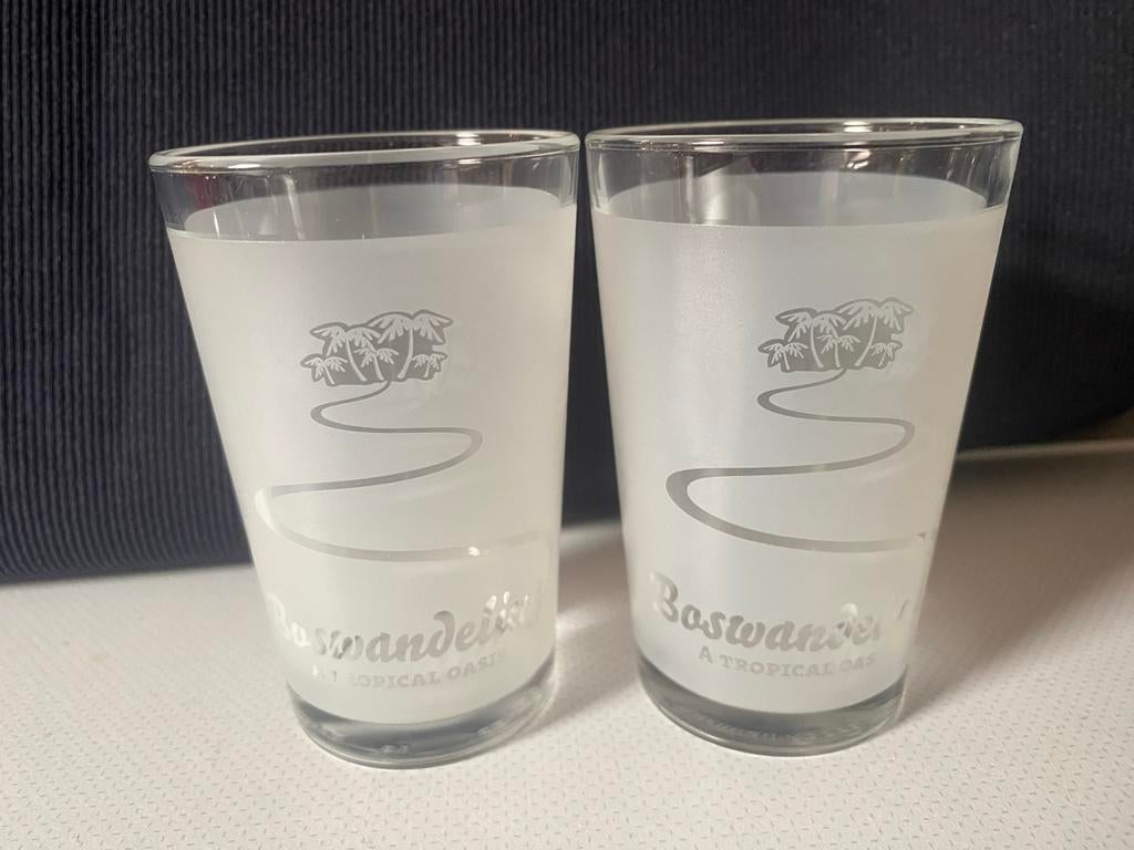 Set van 2 Boswandeling glazen - A Tropical Oasis, Ophalen of Verzenden, Zo goed als nieuw, Borrel- of Shotglas