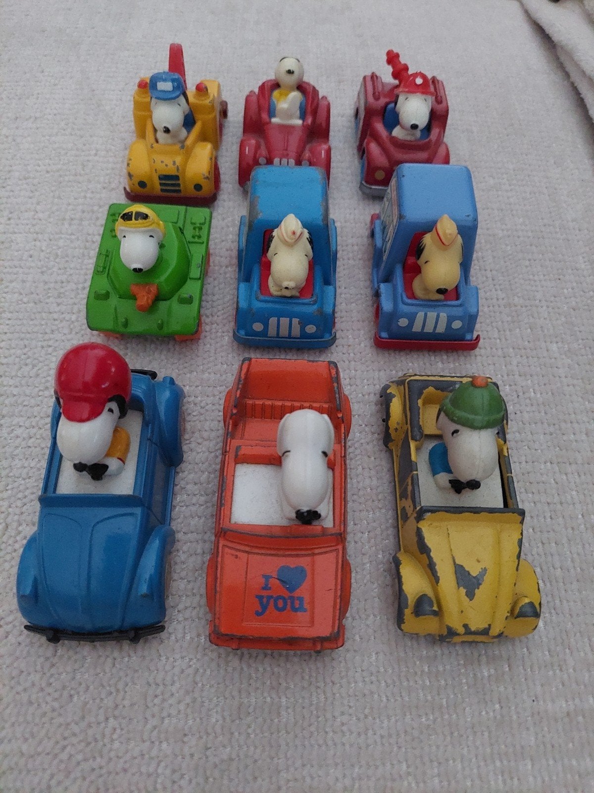 Snoopy auto's vintage, Ophalen of Verzenden, Gebruikt, Overige typen