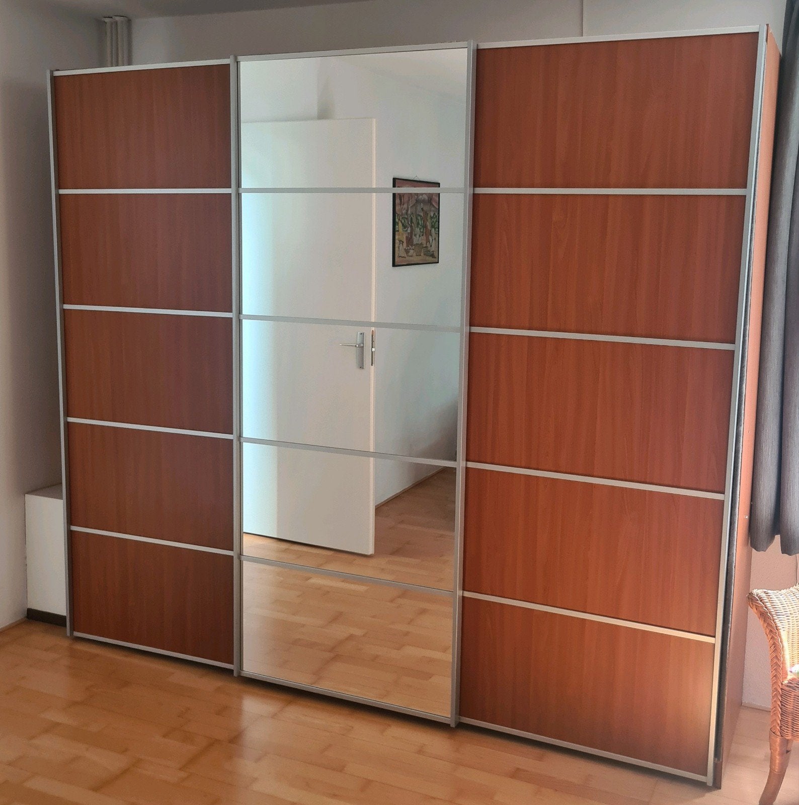 Kledingkast met 3 schuifdeuren en spiegel - OPHALEN t/m 27/6, Huis en Inrichting, Kasten | Kledingkasten, Gebruikt, 200 cm of meer