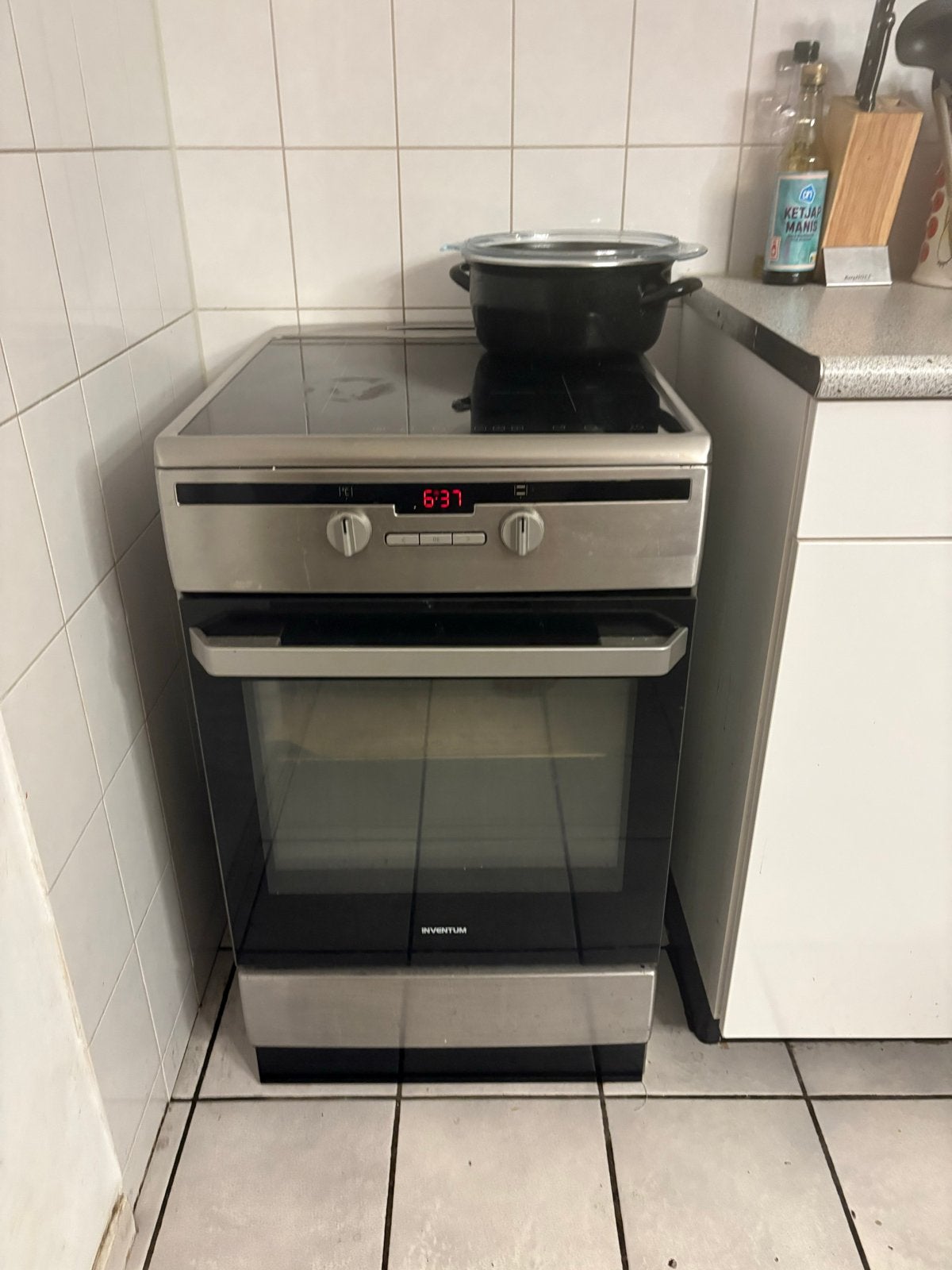 Inventum Vrijstaand Inductie Fornuis met Oven, Witgoed en Apparatuur, Ophalen, Hete lucht, 60 cm of meer, 4 kookzones