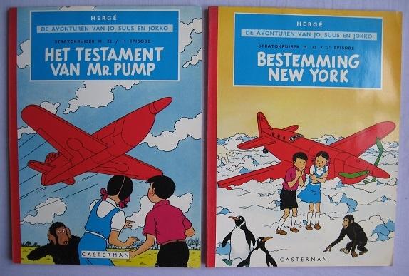 Hergé: Jo, Suus en Jokko Stratokruiser H.22- 1e & 2e episode, Gelezen, Ophalen of Verzenden, Meerdere stripboeken, Hergé