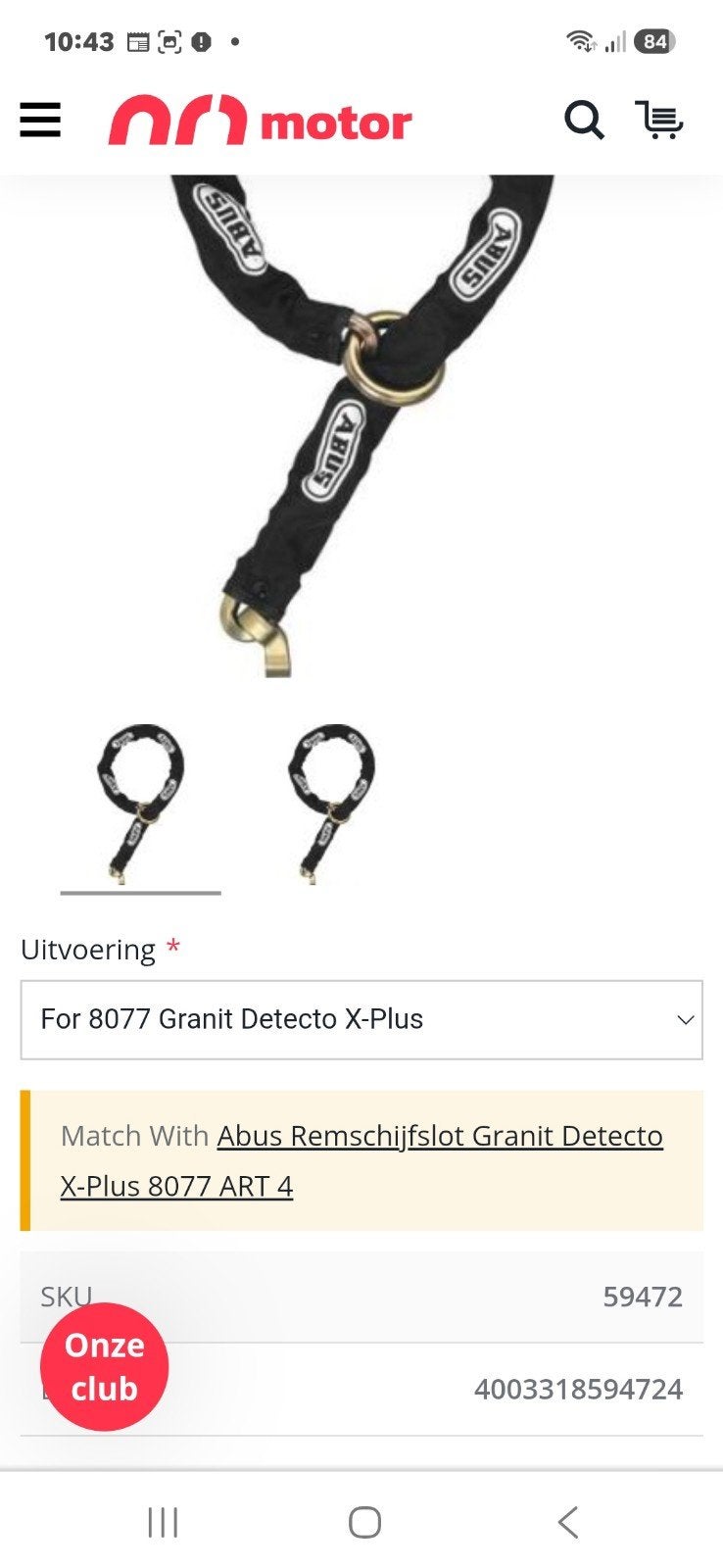 ABUS Kettingslot, Ophalen of Verzenden, Zo goed als nieuw