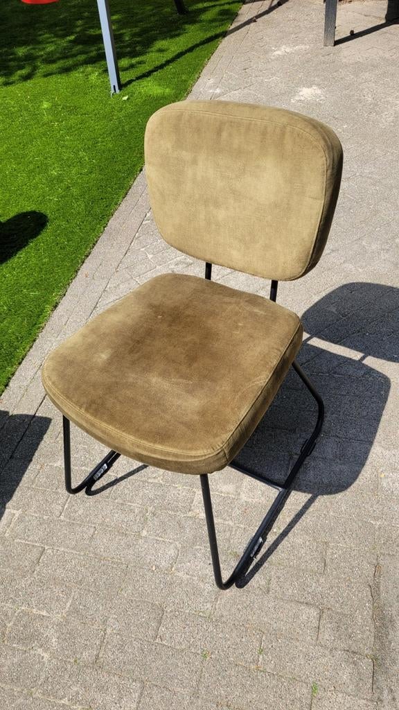 6 Eetkamerstoelen groen/mos kleur, Huis en Inrichting, Stoelen, Ophalen, Overige kleuren, Stof, Vijf, Zes of meer stoelen