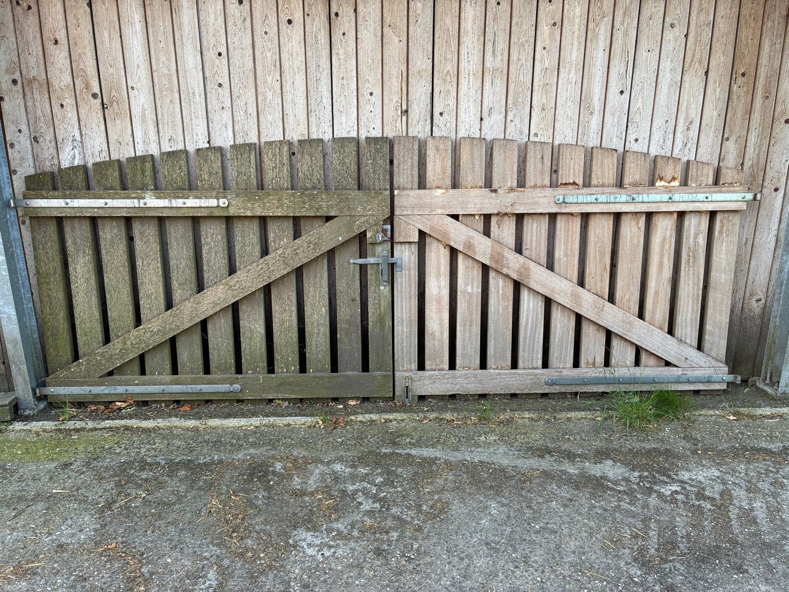2 Hardhouten Hekken B 2x205cm H140-160cm, Ophalen, Met poort, Gebruikt, Tuinhek