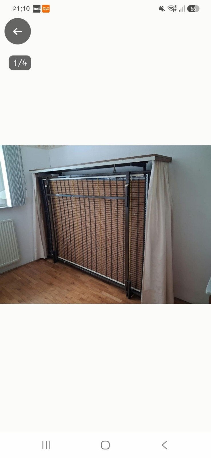 Opklapbed 120x190cm met ombouw - Ruimtebesparend, Gebruikt, Twijfelaar, 120 cm, 190 cm of minder