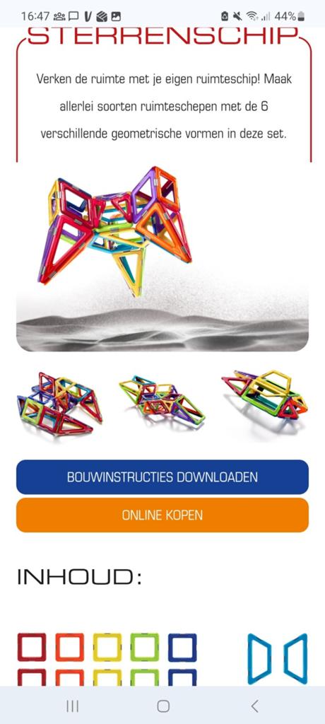 GEOSMART Starship Magnetisch Bouwspeelgoed - 42 Delen, Ophalen of Verzenden, Zo goed als nieuw, Overige merken