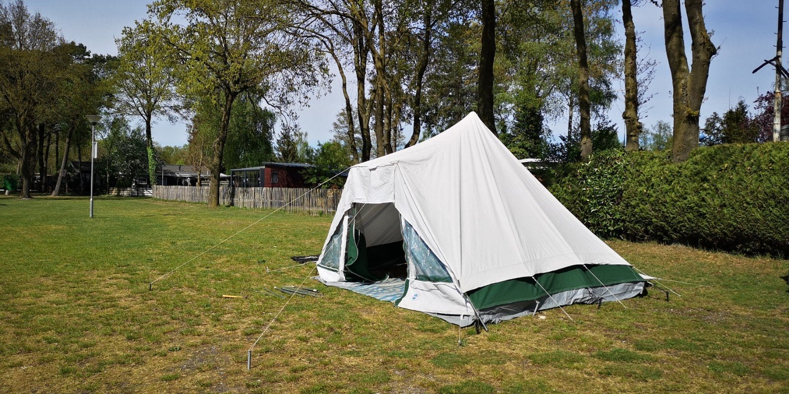 grote linnen tent. zware kwaliteit, Caravans en Kamperen, Ophalen, Gebruikt