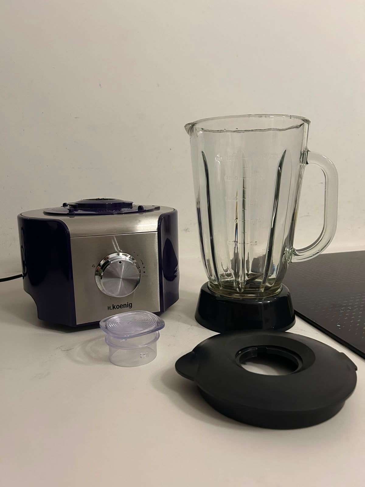 H.Koenig Blender 800W met 1,5L Glazen Kan, Ophalen of Verzenden, Gebruikt, Blender