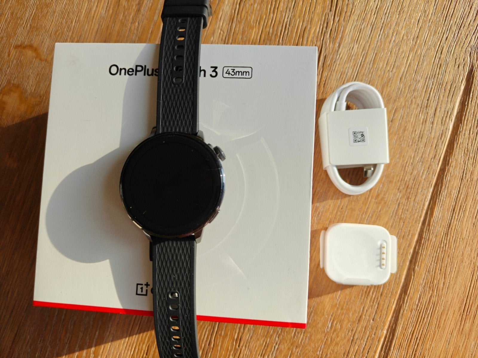 OnePlus Watch 3 43mm met enkele (nieuwe) horlogebandjes, Zwart, Ophalen of Verzenden, OnePlus, Hoogte