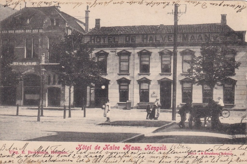Hengelo, Hotel, Schalekamp kaart., Verzenden, Voor 1920, Gelopen, Overijssel